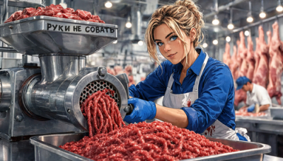 Пальцы работницы попали в мясорубку