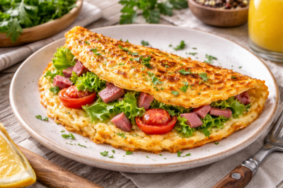 Плавлю сыр и заливаю яйцом: сырная лепешка с начинкой на сковороде за 10 минут. Без муки и хлопот