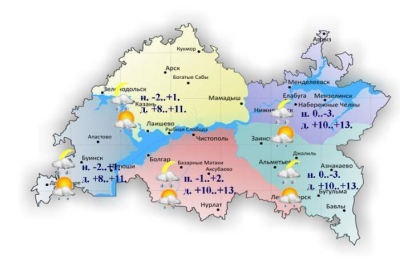 30 апреля в Татарстане ожидаются дожди и мокрый снег