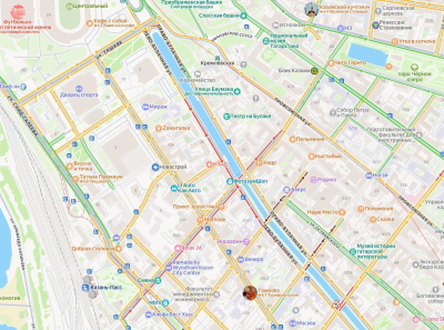 Из-за потопа образовалась пробка на Лево-Булачной улице в Казани