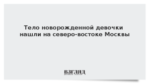 Тело новорожденной девочки нашли на северо-востоке Москвы