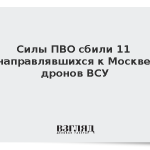Силы ПВО сбили 11 направлявшихся к Москве дронов ВСУ