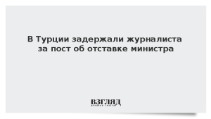 В Турции задержали журналиста за пост об отставке министра