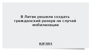 В Литве решили создать гражданский резерв на случай мобилизации