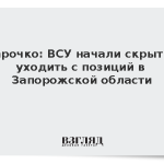 Марочко: ВСУ начали скрытно уходить с позиций в Запорожской области