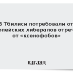 В Тбилиси потребовали от европейских либералов отречься от «ксенофобов»