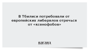 В Тбилиси потребовали от европейских либералов отречься от «ксенофобов»
