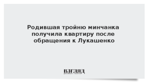 Родившая тройню минчанка получила квартиру после обращения к Лукашенко