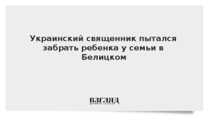 Украинский священник пытался забрать ребенка у семьи в Белицком