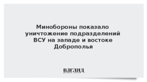 Минобороны показало уничтожение подразделений ВСУ на западе и востоке Доброполья