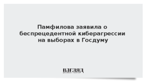 Памфилова заявила о беспрецедентной киберагрессии на выборах в Госдуму