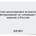 Путин анонсировал встречу с Патрушевым по ситуации с зерном в России