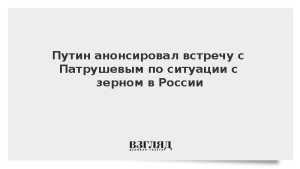 Путин анонсировал встречу с Патрушевым по ситуации с зерном в России