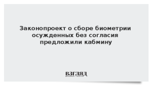Законопроект о сборе биометрии осужденных без согласия предложили кабмину