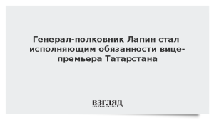 Генерал-полковник Лапин стал исполняющим обязанности вице-премьера Татарстана