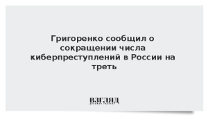 Григоренко сообщил о сокращении числа киберпреступлений в России на треть