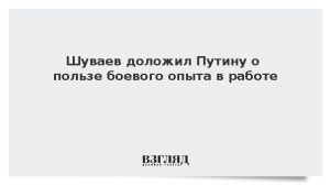 Шуваев доложил Путину о пользе боевого опыта в работе