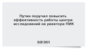 Путин поручил повысить эффективность работы центра исследований на реакторе ПИК