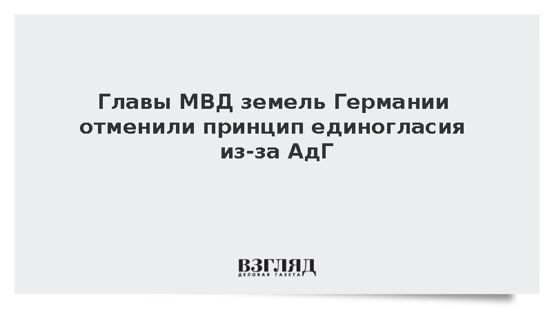 Главы МВД земель Германии отменили принцип единогласия из-за АдГ