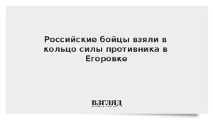 Российские бойцы взяли в кольцо силы противника в Егоровке