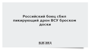 Российский боец сбил пикирующий дрон ВСУ броском доски