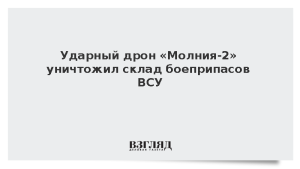 Ударный дрон «Молния-2» уничтожил склад боеприпасов ВСУ