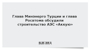 Глава Минэнерго Турции и глава Росатома обсудили строительство АЭС «Аккую»