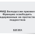 МИД Белоруссии призвал Францию освободить задержанных на протестах подростков