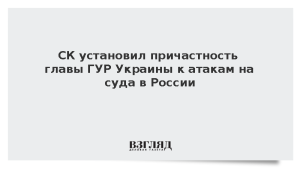 СК установил причастность главы ГУР Украины к атакам на суда в России