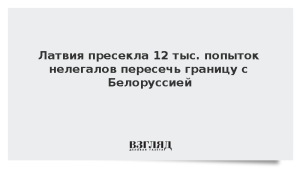 Латвия пресекла 12 тыс. попыток нелегалов пересечь границу с Белоруссией