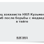 Отец хоккеиста НХЛ Кузьменко погиб после борьбы с медведем в тайге