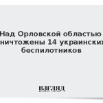 Над Орловской областью уничтожены 14 украинских беспилотников
