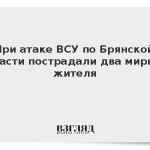 При атаке ВСУ по Брянской области пострадали два мирных жителя