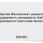 Партия Вагенкнехт решила поддержать кандидата АдГ в парламенте Саксонии-Анхальт