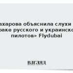 Захарова объяснила слухи о «драке русского и украинского пилотов» Flydubai