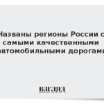 Названы регионы России с самыми качественными автомобильными дорогами