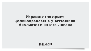 Израильская армия целенаправленно уничтожила библиотеки на юге Ливана