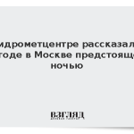 В Гидрометцентре рассказали о погоде в Москве предстоящей ночью